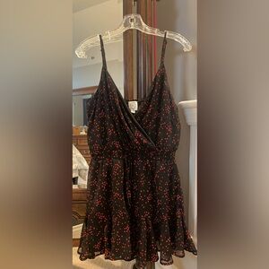 Black patterned romper